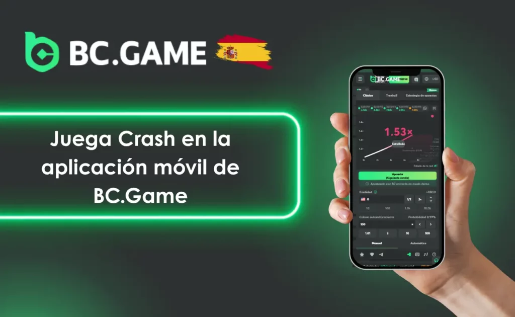 Juega Crash en la aplicación móvil de BC.Game